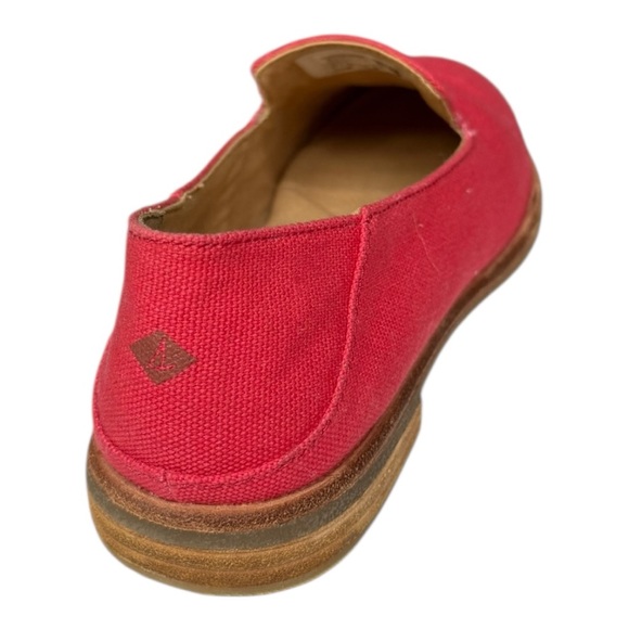 Sperry Seaport Levy Red Canvas Loafers Women’s Size 8 EUC Casual Nautical - Picture 8 of 14